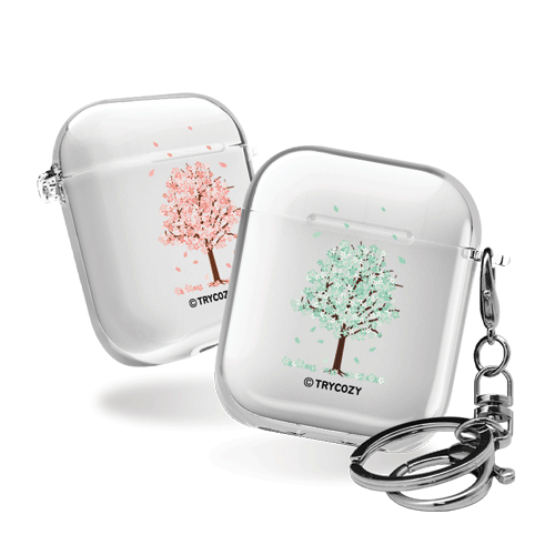 벚꽃 디자인 에어팟1,2세대 투명케이스 &gt; 미스터스피나치 - 핸드폰케이스 쇼핑몰